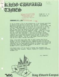 King Edward Times Volume 12, Number 32, November 6, 1986