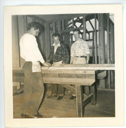 Students at a woodworking bench