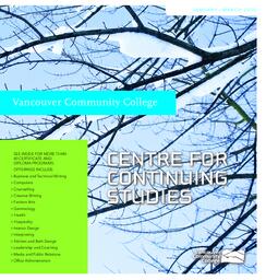 2010 Winter VCC Centre for Continuing Studies Calendar