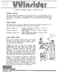 VVInsider Volume 5, Number 1, January 16, 1987