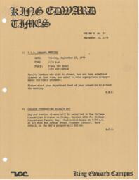 King Edward Times Volume 5, Number 25, September 21, 1979