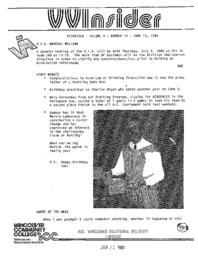 VVInsider Volume 4, Number 16, June 13, 1986