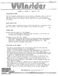 VVInsider Volume 3, Number 13, April 1, 1985