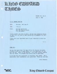 King Edward Times Volume 8, Number 12, June 17, 1982