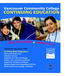 2002 Fall VCC Continuing Education Calendar