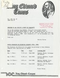 King Edward Times Volume 19, Number 67, July 27, 1989