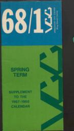 1968 Vancouver City College King Edward Centre Spring Term Calendar: Supplement to the 1967-1968 Calendar