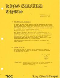 King Edward Times Volume 4, Number 32, November 10, 1977