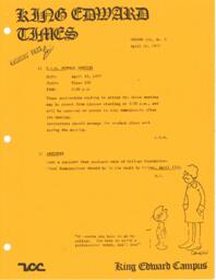 King Edward Times Volume 3, Number 3, April 15, 1977
