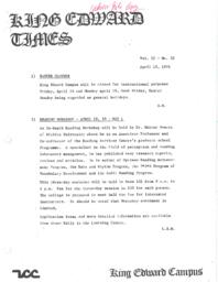 King Edward Times Volume 2, Number 32, April 15, 1976