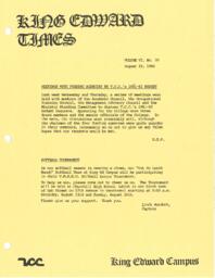 King Edward Times Volume 6, Number 20, August 22, 1980