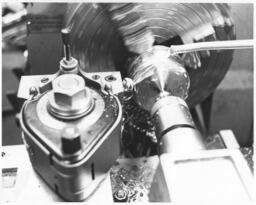 Close up of spinning machine