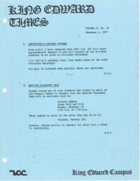 King Edward Times Volume 4, Number 35, December 2, 1977
