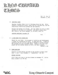 King Edward Times Volume 2, Number 17, December 5, 1975
