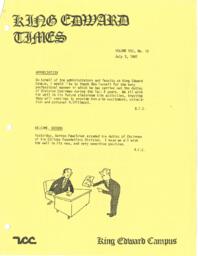 King Edward Times Volume 7, Number 13, July 3, 1981