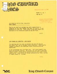King Edward Times Volume 12, Number 07, May 15, 1986