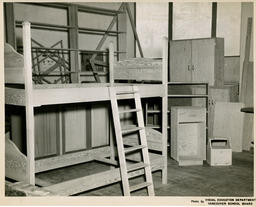 Wooden bunkbed and other furniture pieces, ca. 1951