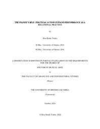 The pianist's self: Political action in piano performance as a relational practice
