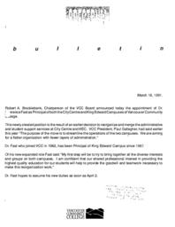 Spectrum Bulletin (March 18, 1991)