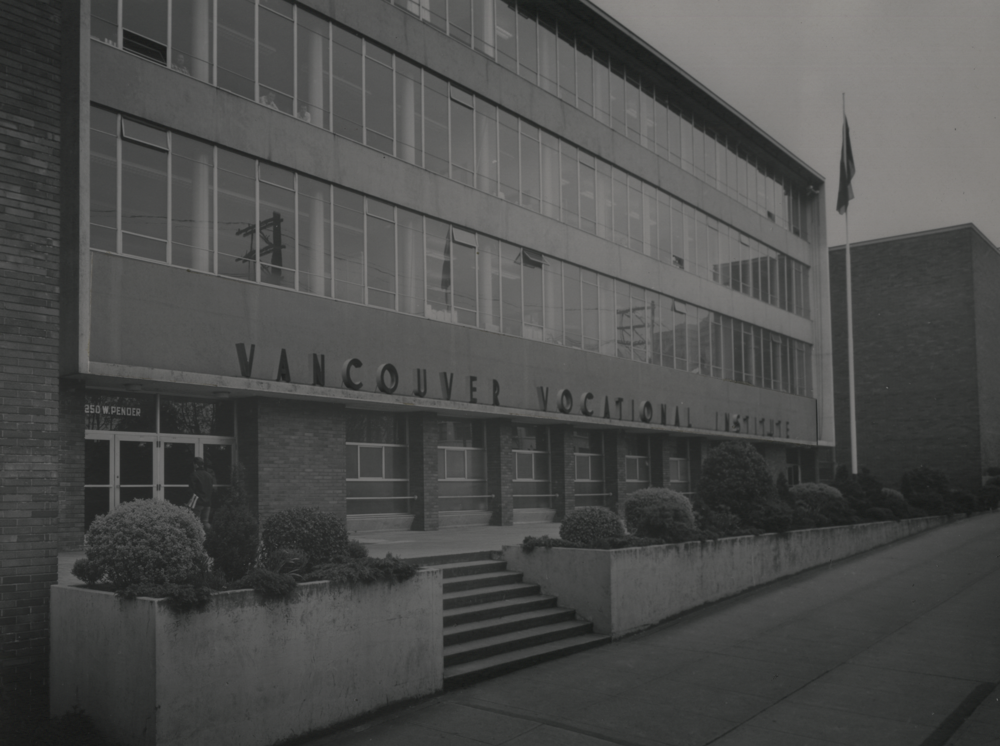 Pender Entrance of Vancouver Vocational Institute, ca. 1969